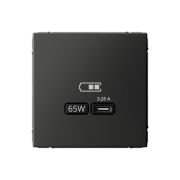 Розетка USB ArtGallery тип C 65Вт QC PD высокоскор. ЗУ механизм базальт SE GAL001427