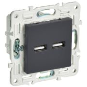 Розетка USB A+A 3.1А SKANDY SK-R15G графит IEK SK-U21-D31-K53