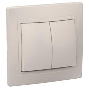 Выключатель 2-кл. СП Кварта 10А IP20 ВС10-2-0-ККм крем. GENERICA EVK20-K33-10-DM