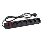 Удлинитель с сетевым фильтром 6х3м с заземл. 10А IP20 ПВС 3х0.75 защ. шторки черн. UNIVersal 967U-4003