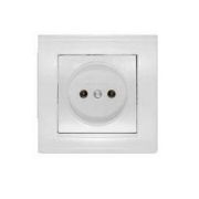 Розетка 1-м СП Бриллиант 16А IP20 без заземл. бел. UNIVersal 7947588