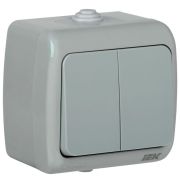 Выключатель 2-кл 1п ОП AQUATIC ВС-20-2-0-А 10А IP54 GENERICA EVA20-K03-10-54