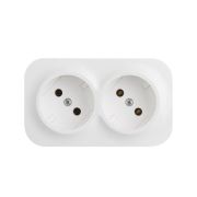 Розетка 2-м ОП Quteo 16А IP20 250В 2х2P без заземл. без защ. шторок бел. IEK 782231