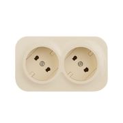 Розетка 2-м ОП Quteo 16А IP20 250В 2х2P без заземл. без защ. шторок сл. кость IEK 782261