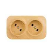 Розетка 2-м ОП Quteo 16А IP20 250В 2х2P без заземл. без защ. шторок дерево IEK 782281